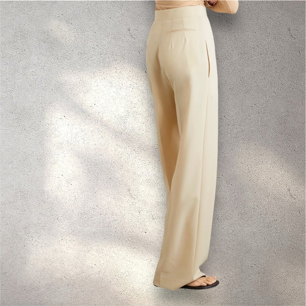 THE ROW Gordon Wool Wide-leg Pants Size 2 - Picture 2 of 13